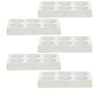 SWOOMEY Plaque à Points en Céramique Blanche et 6 Trous Lot de 5 Pièces, Facile à Manipuler Simple à Stocker pour Essais Chimiques pour Laboratoire Scientifique