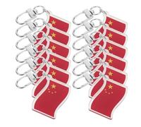 SWOOMEY Porte-clés drapeau chinois 12pcs, porte-clés de sac rouge en acrylique, accessoire polyvalent pour décorations de festival et collection personnelle