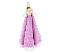 SWOOMEY Serviette à Main Ronde Absorbante en Polaire Coralée Violette, Petite Taille, Suspendue, Haute Absorption, Cuisine, Salle De Bain,