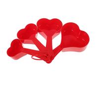 SWOOMEY Set de Tasses à Mesurer Mignonnes en Plastique Rouge de Cœur, 4 Pièces pour Mesurer Ingrédients Secs et Liquides, Cuisine Quotidienne Couleur Aléatoire