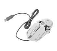 SWOOMEY Souris De Jeu Programmable RGB à 7 Touches Ergonomique pour Joueurs Professionnels Bureau Ordinateur Portable, Éclairage Rvb Réglable Multicolore, Souris De Jeu Professionnelle Argentée Q7