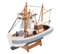 SWOOMEY Statue de Voilier en Bois Méditerranéen, Décoration Rustique Vacances, Centre de Table Artisanal et Modèle de Bateau à Voile Nautique