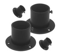 SWOOMEY Supports de Tringle à Rideau Installation Facile Lot de 4 en Acier Inoxydable Noir Robuste pour Rangement et Organisation pour Barre Penderie