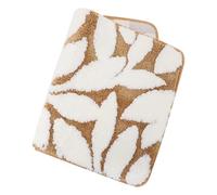 SWOOMEY Tapis de Bain Antidérapant en Polyester, Forme Feuille Kaki | Dos en Caoutchouc, Bords Cousus Solides, pour Sortie, Entrée, Sols Carrelés