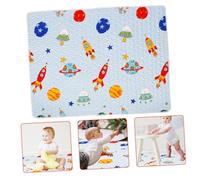 SWOOMEY Tapis D'éveil Pour Bébé Bleu Cartoon 100x130 Cm En Coton Doux Antidérapant Sous Chaise Haute Pour Nourrissons Tapis De Jeu Extérieur Intérieur Matelassé Confortable