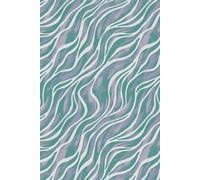 Swopping Abstract Painted Notebook: 6x9" Lined Notebook with Abstract Wavy Lines in Shades of Sea Green and Pale Purples