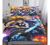 Sword Art Online D Housse De Couette Avec Taies D'oreiller Housse De Parure De Lit Anime Housses De Couettes Respirante Douce Et Confortable Pour Adul