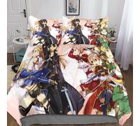 Sword Art Online Housse De Couette D Imprim¿¿ De Anime Dessin£¬Parure De Lit Housses De Couettes Microfibre Avec Fermeture ¿¿Clair,Parure De Couette Impr