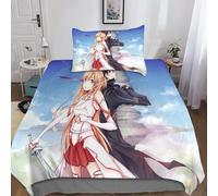 Sword Art Online Housse De Couette Parure De Lit De Anime Ensemble De Literie Imprim¿¿ D Taie D'oreiller Linge De Lit Housses De Couettes Microfibre Po