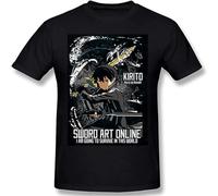 Sword Art Online Mens Crewneck T-Shirt Short Sleeve Tee Unisex Black 3XL