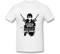 Sword Art Online Men's Summer Cool Short Sleeve Classic Tee Costume Breathable Cotton Light Beach T Shirt Manches Courtes(XX-Large)
