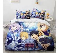 Sword Art online Parure de lit pour enfant - Avec housse de couette 135 x 200 cm et taies d'oreiller 80 x 80 cm - En microfibre - Pour enfant garçon et fille (E, 220 x 240 + 75 x 50 cm)