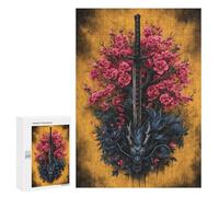 Sword Dragon Cherry Blossom Art Print-1 Puzzle 1000 Pièces Educa Jouet en Bois Cadeau Unique Décoration Intérieure Jeu Éducatif Challenge Toy Adultes Et Enfants À Partir De 14 Ans 300 PCS