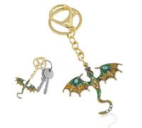 Sword dragon Porte-clés, Porte-clés dragon rétro, Dragon avec des Ailes Porte-clés Pendentif,Pendentif de sac à main - Clé de voiture, porte-clés -Vert