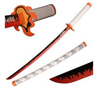 Sword Warrior Épée Demon 104 cm en Bois Épée Rengoku Kyoujurou, Katana en Bois Anime Japonais, Épée Cosplay