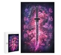 Sword with Dragon and Flowers Puzzle 1000 Pièces Educa Jouet en Bois Cadeau Unique Décoration Intérieure Jeu Éducatif Challenge Toy Adultes Et Enfants À Partir De 14 Ans 1000 PCS