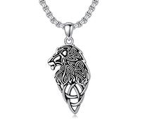 Swordgod Collier avec pendentif animal en argent sterling 925 avec nœud celtique irlandais, cadeau d'anniversaire pour maman, papa, homme, femme, frère, fils (avec boîte cadeau), Grand, Argent