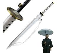 Swords and more One Piece Parapluie 16K Premium Version Grand Katana Samouraï Épée Parapluie résistant aux tempêtes avec long manche, Wado-Ichi-Monji