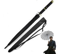 Swords and more One Piece Parapluie 16K Premium Version Grand parapluie Katana Samouraï résistant aux tempêtes avec long manche (Zoro's Shuusui)