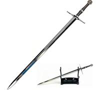 Swords and more Witcher - Geralt of Rivia Épée en Acier Ouvre-Lettre avec Support Épée Miniature Cadeau de Jeu vidéo pour Les Fans de Joueurs et Les collectionneurs