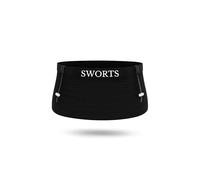 SWORTS Tube Run Belt I Sac de course sans couture avec 4 compartiments et peu de poids (fonction marathon I Trail ), noir carbone, L/XL