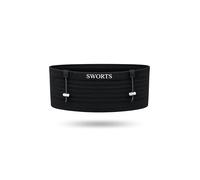 SWORTS Tube Run Belt I Sac de course sans couture avec fonction marathon et peu de poids (sangle de course pour homme et femme), noir carbone, L/XL
