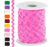 Swpeet 1 rouleau de ruban en dentelle pour emballage cadeau, fournitures de couture, travaux manuels, vêtements, emballage cadeau, fête - 22 m - Rouge rose