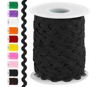 Swpeet 1 rouleau de ruban en dentelle pour emballage cadeau, fournitures de couture, travaux manuels, vêtements, emballage cadeau, fête - Noir - 22 m