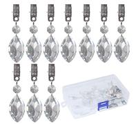 Swpeet 10 pcs Clip en Métal des Cucurbitaceae prismes de verre de cristal Pendentif Poids de Nappe Convient pour la maison, les fêtes, les pique-niques, restaurant, les mariages, les buffets, etc.