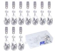 Swpeet 10 pcs Clip en Métal des Cucurbitaceae prismes de verre de cristal Pendentif Poids de Nappe Convient pour la maison, les fêtes, les pique-niques, restaurant, les mariages, les buffets, etc.