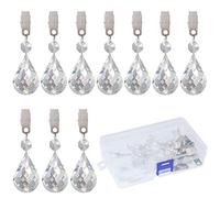 Swpeet 10 pcs Clip en Métal des Cucurbitaceae prismes de Verre de Cristal Pendentif Poids de Nappe Convient pour la Maison, Les fêtes, Les Pique-niques, Restaurant, Les Mariages, Les buffets, etc.