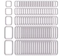 Swpeet 100 Pcs anneau Rectangle métallique assorti, ceinture ceinture boucle pour sacs de ceinture accessoires DIY - 13mm / 15mm / 20mm / 25mm / 35mm