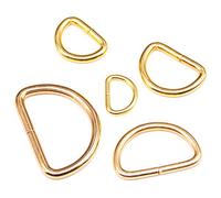 Swpeet 100 pcs Assorties Multi-Purpose D en métal Bague anneau D semi-circulaire pour matériel Bague de sacs à main DIY Accessoires - 1/5,1 cm, 5/20,3 cm, 3/10,2 cm, 2,5 cm, 5/10,2 cm doré