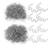 Swpeet 1000Pcs 2 Types Kit d'agrafes de soudage en plastique 0,8 mm / 0,6 mm, agrafes à chaud d'onde en acier inoxydable, agrafe de réparation de soudage de pare-chocs, agrafe