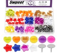 Swpeet 100pcs 10 couleurs 3 styles PVC caoutchouc épingle dos verrouillage avec 100pcs vide épingles kit, coeur/étoile/ronde en silicone épingles serrures, épingle sécurité dos, pour la tenue
