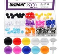 Swpeet 100Pcs 10 couleurs PVC caoutchouc épingle dos verrouillage avec 100Pcs épingles vides Kit d'assortiment, serrures en silicone, épingles sécurité dos, pour la tenue en toute sécurité des badges