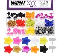 Swpeet 100pcs 10 couleurs PVC caoutchouc épingle dos verrouillage avec 100pcs épingles vides Kit d'assortiment, serrures en silicone en forme d'étoile, épingles de sécurité dos, pour les badges