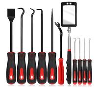 Swpeet 11Pcs Precision Pick & Hook Set avec grattoir et Miroir d’Inspection de Forme carrée avec Kit d’Assortiment de détachant de Fixation, Parfait pour Les Outils Automobiles et électroniques
