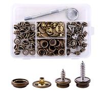 Swpeet 120 fermoirs à vis noir avec 1 kit de réglage de fermoir fermoir fermoir à goujon avec vis 3/8 "et 5/8", sac à goujons à visser pour meuble toile Marine - tous p