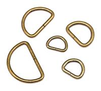 Swpeet 120 pcs Assorties Multi-Purpose D en métal Bague anneau D semi-circulaire pour matériel Bague de sacs à main DIY Accessoires - 1/5,1 cm, 5/20,3 cm, 3/10,2 cm, 2,5 cm, 5/10,2 cm bronze