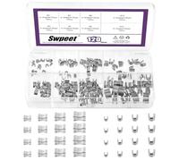 Swpeet 120 pièces Sliver #3#5#8#10 Kit de rétention de glissière à fermeture éclaire, Arrêts supérieurs en forme de U et arrêts inférieurs en forme de H, Ensemble de d'arrêt, Remplacement d'arrêt à
