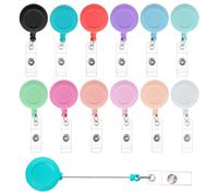 Swpeet 12PCS 12 Couleurs 24 pouces badge rétractable porte - badge avec 360 ° pivotant Crocodile clip combo Kit solide couleur couverture clip Holder pour infirmière, étudiant, enseignant carte