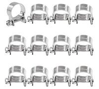 Swpeet 12PCS 16mm - 18mm 304 en acier inoxydable Mini injection de carburant type tuyau clip combo Kit, idéal pour l'automobile, l'agriculture, les usines et la construction