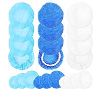 Swpeet 12PCS 3 matériaux 7 à 8 Pouces Coussin de Polissage Coussin Set, 4pcs Microfibre Corail Velours Non tissé Voiture Buffer Cap, Soft Microfibre Voiture Buffer Capuchon de Polissage Coussin