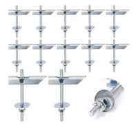 Swpeet 12Pcs Heavy Duty M6 × 100mm Fixations en Plâtre Boulons à Basculer Ancres de Paroi sèche, Kit de Prise Murale en Plâtre Basculable, épingles d'inclinaison Avec Lave-linge et écrou Pliant