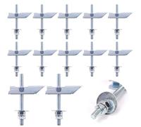 Swpeet 12Pcs Heavy Duty M8 × 100mm Fixations en Plâtre Boulons à Basculer Ancres de Paroi Sèche, Kit de Prise Murale en Plâtre Basculable, épingles d'inclinaison Avec Lave-linge et écrou Pliant