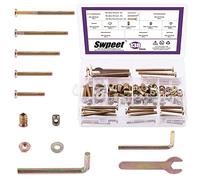Swpeet 138 M6 x 30/40 / 50/60 / 70 / 80mm galvanisé Groove Hardware vis Kit, hexagonal intérieur tête cylindrique boulon à feuillure et écrou à barillet Rondelle plate et écrou à bride avec