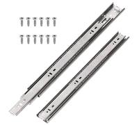 Swpeet 14 pièces 400mm pleine extension sans bruit roulement à billes tiroir coulissant avec vis, capacité de charge de 100 LB Heavy Duty Lock tiroir coulissant rail de montage latéral