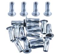 Swpeet 15Pcs M8 Acier au carbone métrique à revêtement de zinc blanc, écrous multi-prise plus kit de rivets, tige bulbe, insert fileté à tête plate, écrou de construction, accessoire de fixation pour