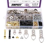 Swpeet 160 pcs Assortiment kit de cintres avec vis, d'images, Cintres Assortiment de kit pour l'image des Solutions à suspendre avec boîte transparente - 7 modèles